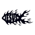 Flaming Jesus Fish Temporary Tattoo